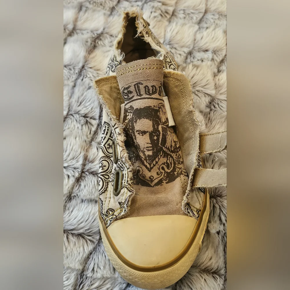 Vintage Elvis Presley Graceland Shoes Size 6 canvas king Rock N Roll Music RARE